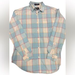 Par Four Pastel Plaid Button-Down Shirt Men’s Size 10